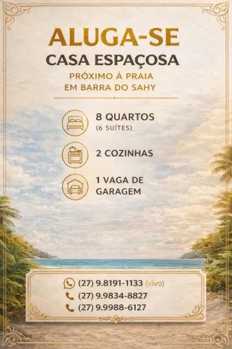 Aluga-se casa espaçosa, próximo à praia em Barra do Sahy - Aracruz - ES
