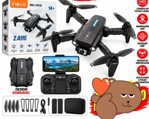 Drone dobrável com câmera HD
