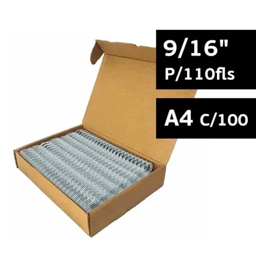 75 un. wire-o 9/16 3x1 p 110 folhas branco caixa com 75 unidades