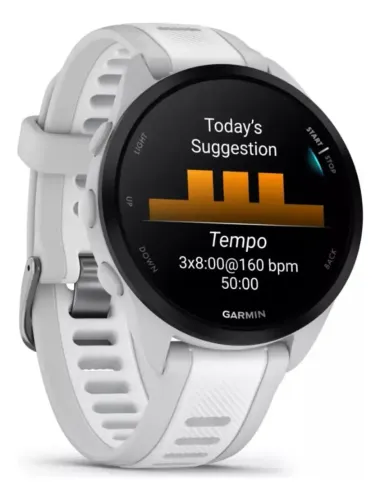 Forerunner 165 Music (43mm) Azul, Branco e Preto NOVO FAZEMOS ENTREGAS
