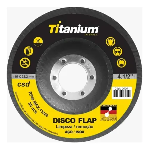 Disco flap p/limpeza abrasiva e removedor 4.1/2pol ( Titanium )