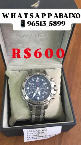 Relógio NÁUTICA ORIGINAL MOSTRADOR AZUL MULTIFUNCIONAL