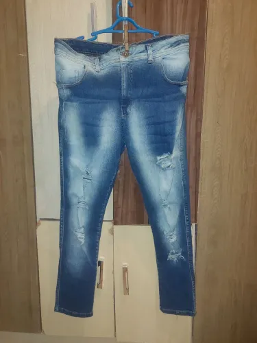 Calça jogador jeans azul claro