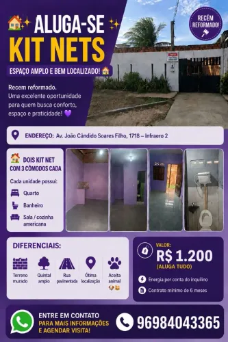 Disponível a partir 07/06 kit Net (2 quartos) no Infraero 2