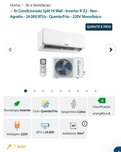 Ar condicionado 24 btu