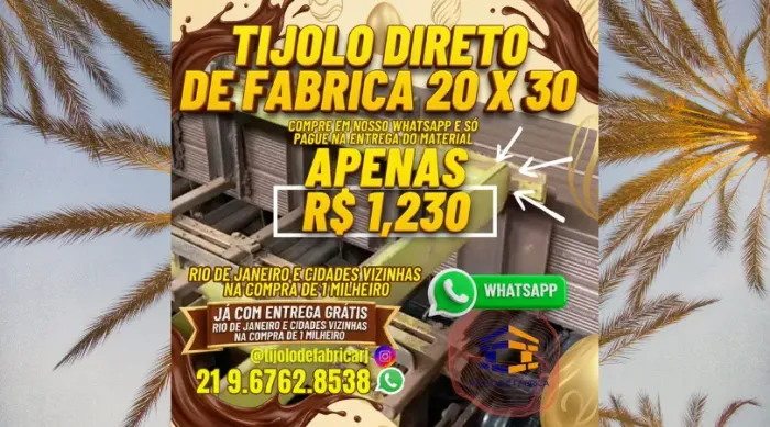 tijolo 10 furos 20x30 para construção residencial 