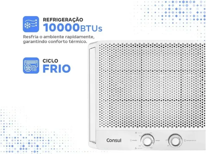 AR CONDICIONADO CONSUL JANELA 10.000 BTUS GELA MUITO SEPERTINA COBRE NOVO NOTA GAR. 01 ANO