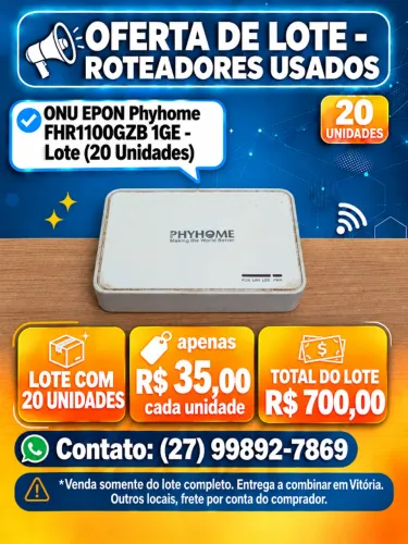 ONU EPON Phyhome FHR1100GZB 1GE (Usado) - Lote (20 Unidades)