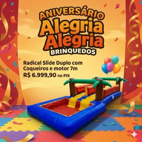 Radical Slide com coqueiros 7,0m + motor (Dinheiro ou PIX)