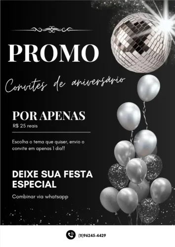CONVITES DE ANIVERSÁRIO PROMOCIONAL