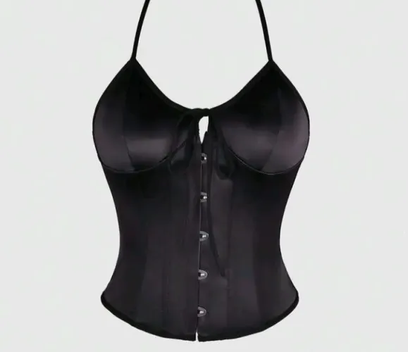 TOP CROPPED CORSET PRETO PP