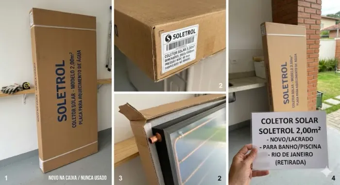 Painel Solar Soletrol 2,00m² p/ Aquecimento de Água - Novo Lacrado