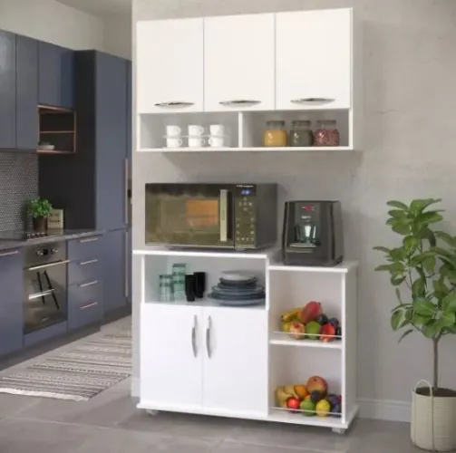 Armário Aéreo Módulo Suspenso Na Parede 3 Portas Promoção