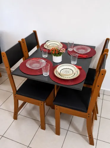 Mesa de Jantar Com 4 Cadeiras