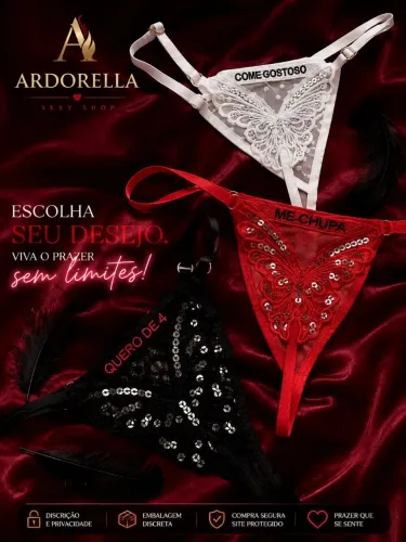 Calcinha bordada sexy