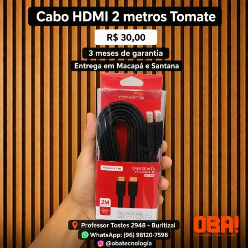 Cabo HDMI Alta Velocidade 2m Tomate