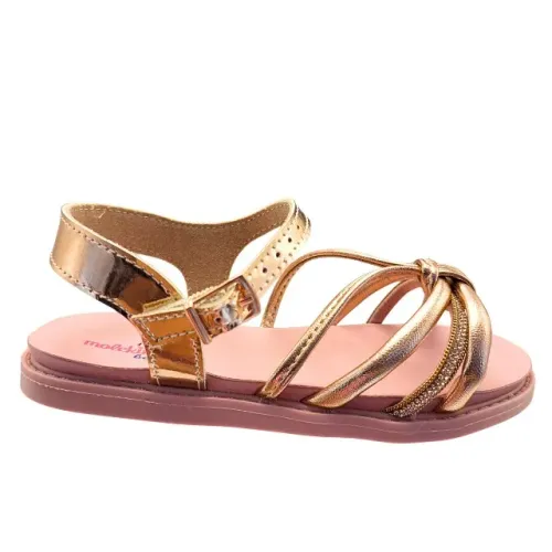 Sandália Infantil Meninas Strass Metal Glamour Molekinha Rosê 2714229100108