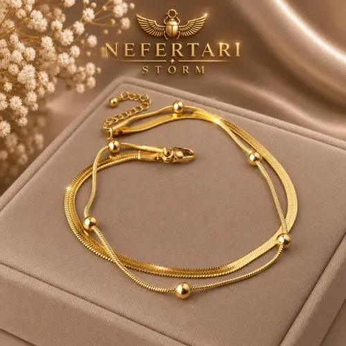 Tornozeleira feminina fina e elegante banhada a ouro 18k - Entregamos para todo o Brasil ?
