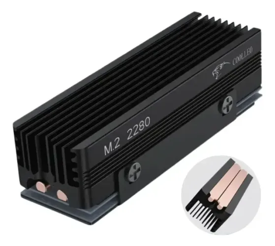 Dissipador De Calor Ssd M.2 Nvme Alumínio Com Tubos De Cobre
