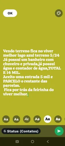 Terreno a venda.