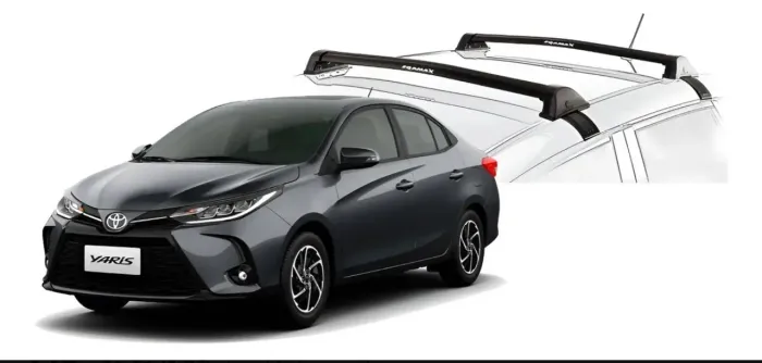 Rack de teto Yaris sedan cor preto