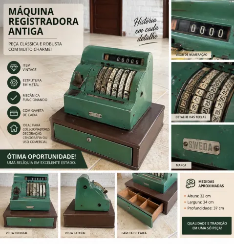 Máquina registradora antiga