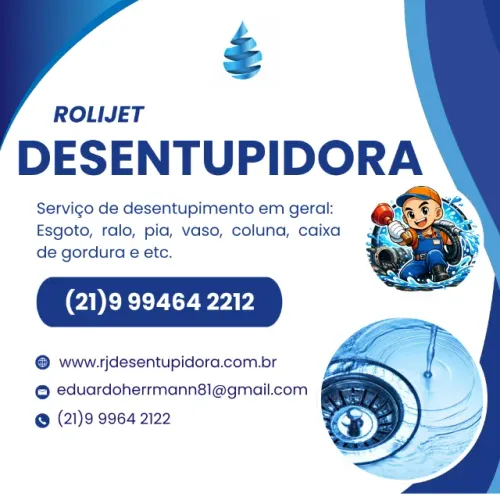 Desentupidora de esgoto, ralo, pia, vaso, coluna, caixa de gordura e esgoto em geral.