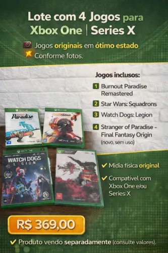 Lote com 4 Jogos para Xbox One Series X