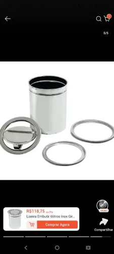Lixeira de embutir cozinha