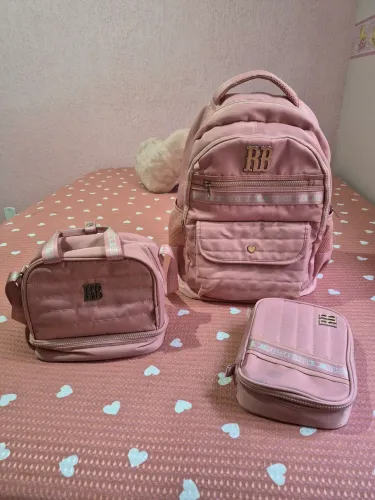 Kit Escolar Rebecca Bonbon Rosa - Mochila + Lancheira + Estojo 