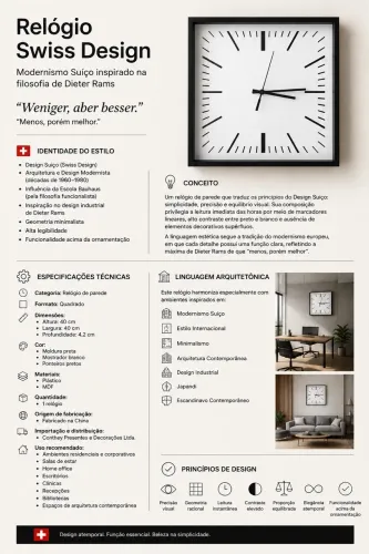 Relógio Swiss Design (?Design Suíço)