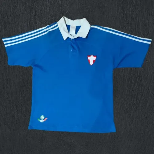 Camisa Pólo Palmeiras algodão Palestra Itália Cruz de Savóia Adidas Azul - Tamanho G