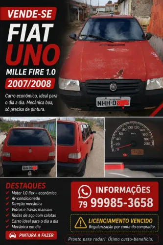 Fiat Uno Mille 1.0 Fire/ F.flex/ Economy 4P 2008