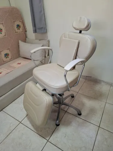 Kit Cadeira Salão + Mocho Sela + Espelho + Carrinho Auxiliar + Gaveteiro Suspenso