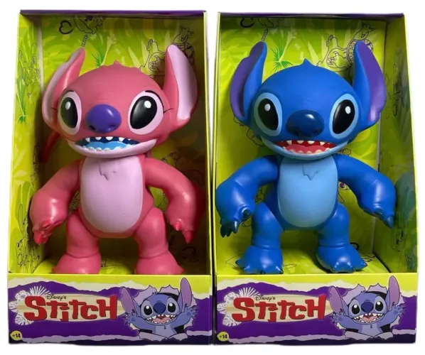 Kit Boneco Stitch E Angel Brinquedo 22cm Colecionável