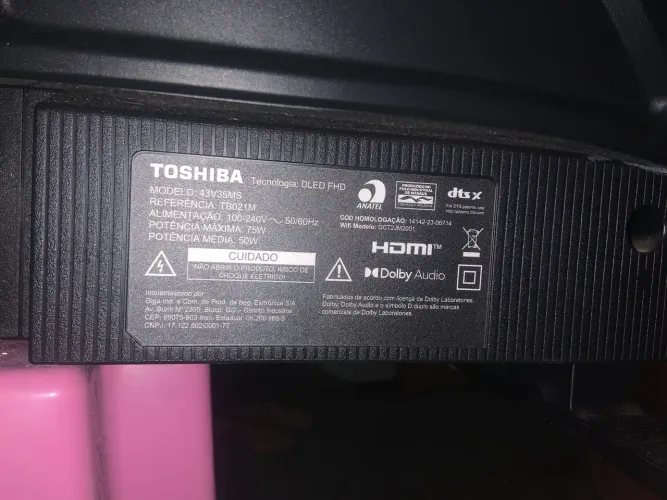 RETIRADA DE PEÇA/ Smart TV 43 Full HD Toshiba 40V35MS VIDAA 2 HDMI 2 USB Wi-Fi