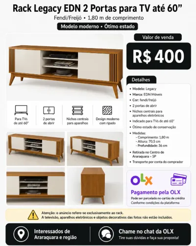 Rack para TV 60"