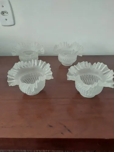 Lote 4 Tulipas de Vidro Vintage para luminária
