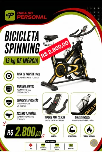 Bicicleta Ergométrica Spinner Profissional 