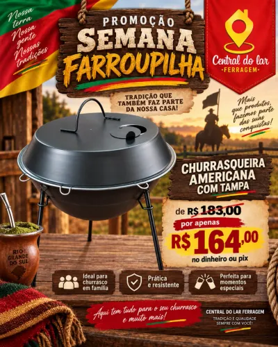 Churrasqueira Americana com tampa