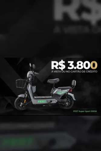 Bicicleta Elétrica FEST 500W | Econômica, Potente e Sem CNH