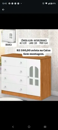 Cômoda infantil alvin novo na caixa