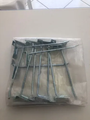 Kit com 10 Ganchos Prateados de 15cm para Painel