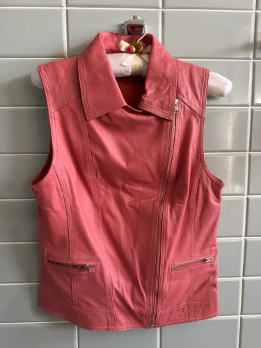 Colete de couro rosa - Schutz