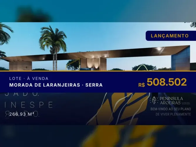 Morada de Laranjeiras: Loteamento com segurança 24h e áreas de lazer incríveis!