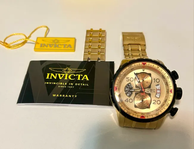 Relógio Invicta Aviator Original 17205 Dourado