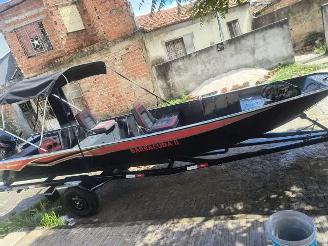 Vendo barco de alumínio, quite completo 