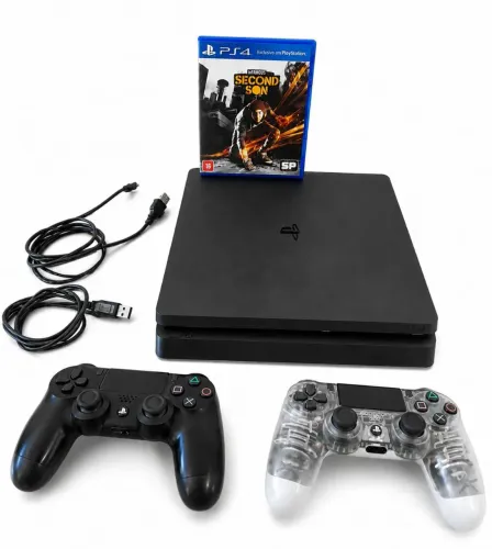 PlayStation 4 Slim 1TB + 2 Controles + Jogo