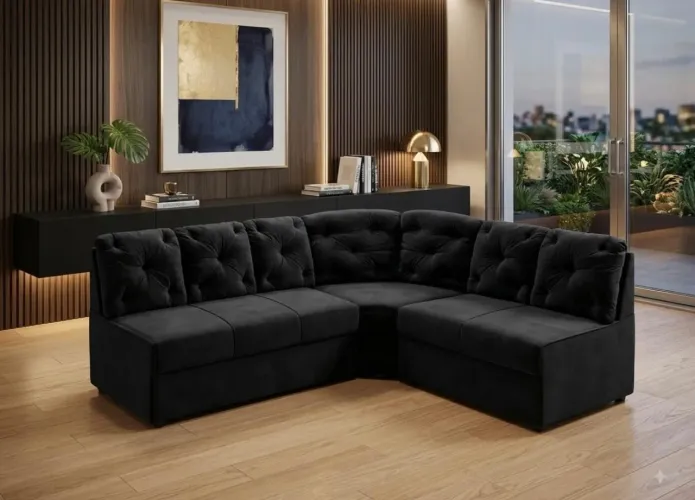 Vendo sofá preto - entregamos hoje