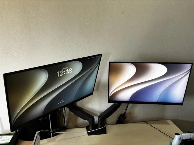 2 monitores full hd 120hz + suporte articulado